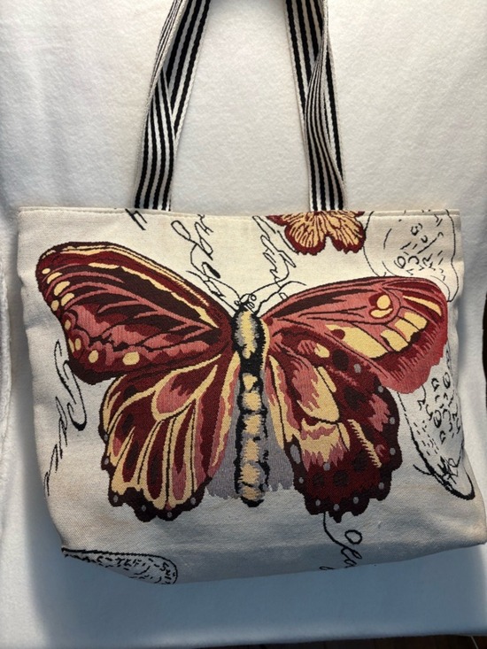 Handbags - Canvas Tapestry Butterfly Tote